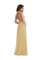 Sleeveless Halter Neck Soft Chiffon Gold Long Semi Formal Evening Dress / Bridesmaid Dress Leicester