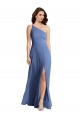 Sleeveless One Shoulder Soft Chiffon Windsor Blue Long Formal Evening Gown / Bridesmaid Dress Leicester