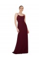 Sleeveless Scoop Neck Soft Chiffon Burgundy Gold Long Bridesmaid Dress Leicester