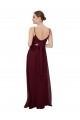 Sleeveless Scoop Neck Soft Chiffon Burgundy Gold Long Bridesmaid Dress Leicester