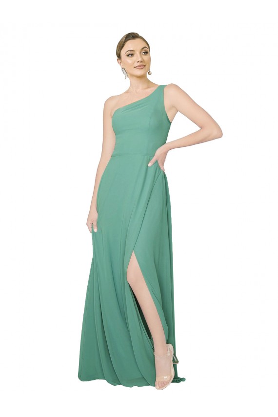 Sleeveless Strapless Soft Chiffon Icelandic Silver Long Bridesmaid Dress Leicester
