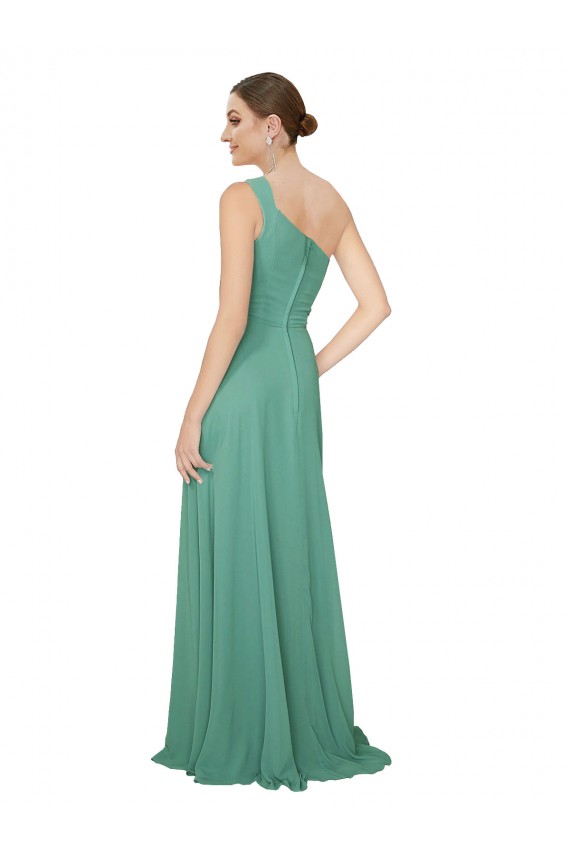 Sleeveless Strapless Soft Chiffon Icelandic Silver Long Bridesmaid Dress Leicester