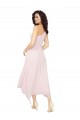 Sleeveless Strapless Soft Chiffon Black Midi Length High Low Bridesmaid Dress Leicester