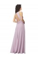 Sleeveless High Neck Soft Chiffon Pink Glow Long Bridesmaid Dress Leicester