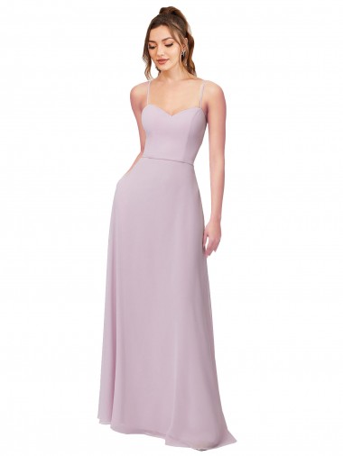 Sleeveless Sweetheart Soft Chiffon Pink Glow Long Bridesmaid Dress Leicester
