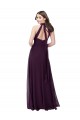 Sleeveless High Neck Soft Chiffon Grape Long Bridesmaid Dress Leicester