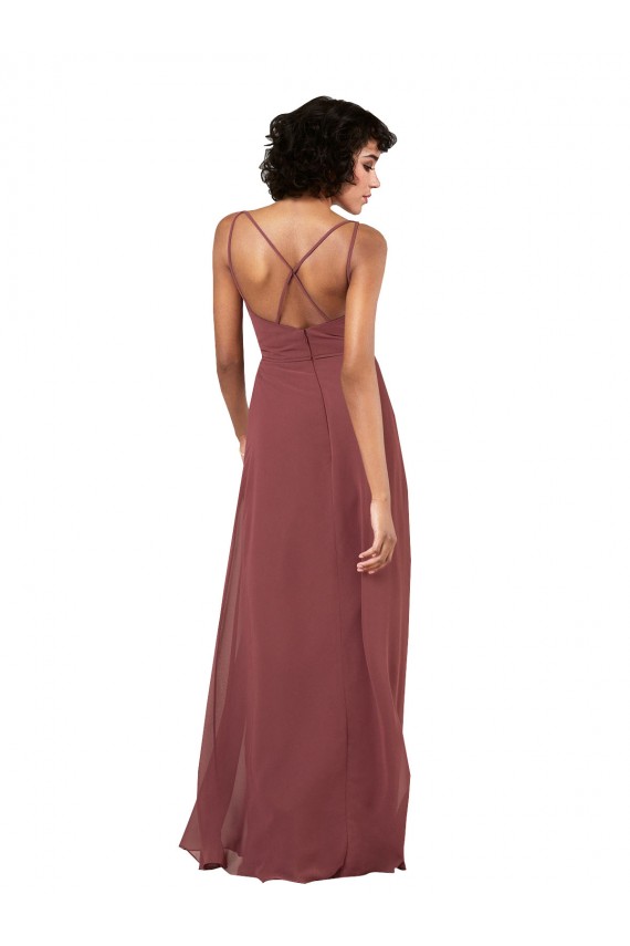 Sleeveless V-Neck Soft Chiffon Black Long Formal Evening Gown / Bridesmaid Dress Leicester