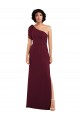 Sleeveless One Shoulder Soft Chiffon Burgundy Long Formal Evening Gown / Bridesmaid Dress Leicester