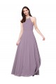 Sleeveless Halter Neck Chiffon Dark Lavender Long Bridesmaid Dress / Evening Dress Leicester