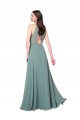 Sleeveless Halter Neck Chiffon Dark Lavender Long Bridesmaid Dress / Evening Dress Leicester