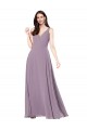 Sleeveless V-Neck Soft Chiffon Dark Lavender Long Formal Evening Gown / Bridesmaid Dress Leicester