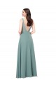 Sleeveless V-Neck Soft Chiffon Dark Lavender Long Formal Evening Gown / Bridesmaid Dress Leicester