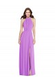 Sleeveless Halter Neck Soft Chiffon Violet Long Formal Evening Gown / Bridesmaid Dress Leicester