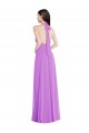 Sleeveless Halter Neck Soft Chiffon Violet Long Formal Evening Gown / Bridesmaid Dress Leicester