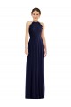 Sleeveless Halter Neck Soft Chiffon Dark Navy Long Semi Formal Evening Dress / Bridesmaid Dress Leicester