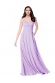 Sleeveless Scoop Neck Soft Chiffon Lilac Long Bridal Party Dress Leicester