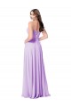 Sleeveless Scoop Neck Soft Chiffon Lilac Long Bridal Party Dress Leicester