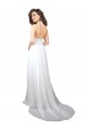 Sleeveless V-Neck Soft Chiffon White Sweep Train Beach Wedding Dress Leicester