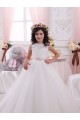 Sleeveless Bateau Neck Tulle & Lace Ivory Chapel Train Flower Girl Dress Leicester