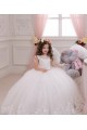 Sleeveless Bateau Neck Tulle & Lace Ivory Chapel Train Flower Girl Wedding Dress Leicester