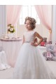 Sleeveless Bateau Neck Tulle & Lace Ivory Chapel Train Flower Girl Dresses Leicester
