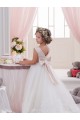 Sleeveless Bateau Neck Tulle & Lace Ivory Chapel Train Flower Girl Dresses Leicester