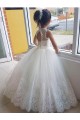 Sleeveless High Neck Tulle & Lace Ivory Long Flower Girl Dress for Wedding Leicester