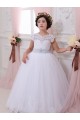 Cap Sleeves Sweetheart Tulle & Lace Ivory Chapel Train Flower Girl Dresses Leicester