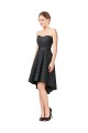 Sleeveless Sweetheart Lace Slate Grey Knee Length High Low Bridesmaid Dress Leicester