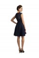 Sleeveless V-Neck Lace Dark Navy Knee Length Bridesmaid Dress / Evening Dress Leicester