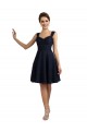 Sleeveless Sweetheart Lace Dark Navy Knee Length Bridesmaid Dresses Leicester