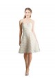 Sleeveless Strapless Lace Ivory,Champagne Knee Length Bridesmaid Dress Leicester