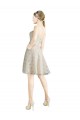 Sleeveless Strapless Lace Ivory,Champagne Knee Length Bridesmaid Dress Leicester