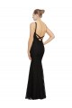 Sleeveless Jewel Neck Lace Black Long Bridesmaid Dress Leicester