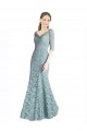 Half Sleeves Sweetheart Lace Long Prom Dress / Bridesmaid Dress Leicester