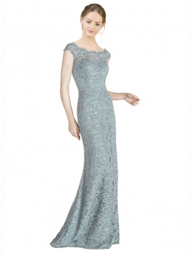 Cap Sleeves Off the Shoulder Lace Long Prom Dress / Bridesmaid Dress Leicester