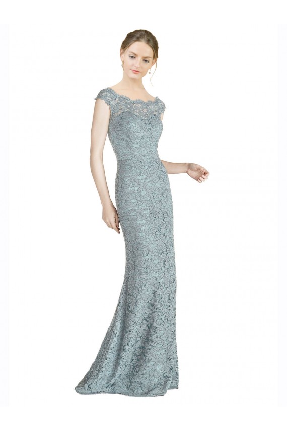 Cap Sleeves Off the Shoulder Lace Long Prom Dress / Bridesmaid Dress Leicester