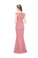 Sleeveless Strapless Lace Salmon Long Prom Dress / Bridesmaid Dress Leicester