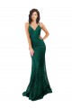 Sleeveless V-Neck Lace Dark Green Long Black Tie Evening Gown / Prom Dress / Bridesmaid Dress Leicester