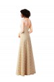Sleeveless Sweetheart Lace Champagne Long Bridesmaid Dress Leicester