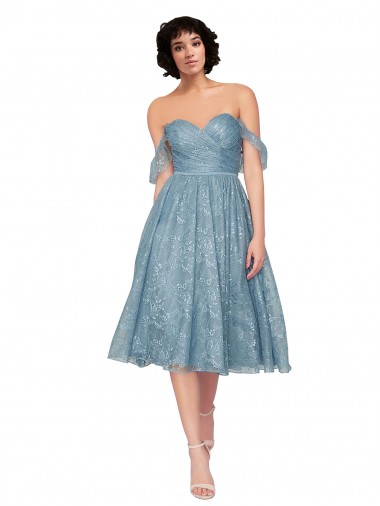 Sleeveless Sweetheart Lace Knee Length Bridesmaid Dress Leicester