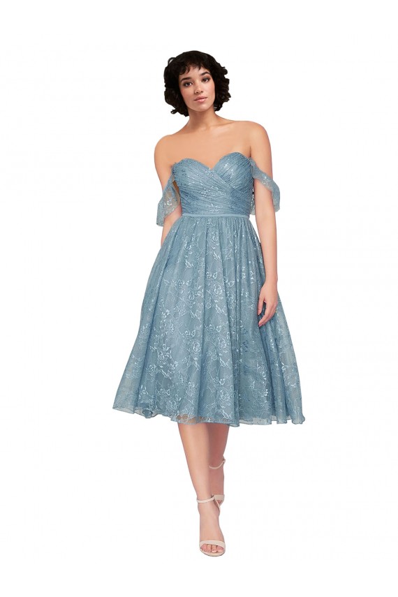 Sleeveless Sweetheart Lace Knee Length Bridesmaid Dress Leicester
