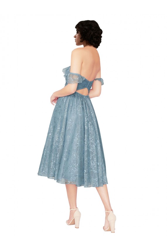 Sleeveless Sweetheart Lace Knee Length Bridesmaid Dress Leicester