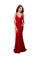 Sleeveless V-Neck Lace Red Long Formal Dress / Bridesmaid Dress Leicester