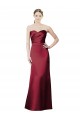 Sleeveless Strapless Satin Burgundy Long Bridesmaid Dress / Evening Dress Leicester