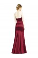 Sleeveless Sweetheart Satin Burgundy Long Bridesmaid Dress Leicester