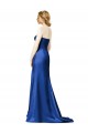 Sleeveless Strapless Satin Dark Navy Long Bridesmaid Dress Leicester