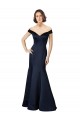 Cap Sleeves V-Neck Satin Dark Navy Long Prom Dress / Bridesmaid Dress Leicester