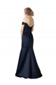 Cap Sleeves V-Neck Satin Dark Navy Long Prom Dress / Bridesmaid Dress Leicester