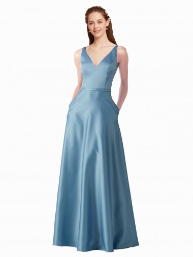 Sleeveless High Neck Satin Long Black Tie Prom Dress / Bridesmaid Dress Leicester